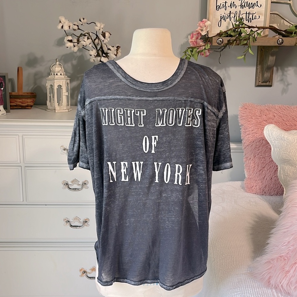 We the Free Oversized Small Tshirt Semi Sheer Charcoal Gray